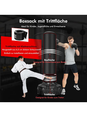 COSTWAY Boxsack stehend 170 cm in Schwarz