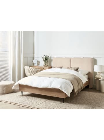 Beliani Doppelbett IZERNORE in Beige/Schwarz/Braun - (W) 167 x (H) 112 x (L) 215 cm