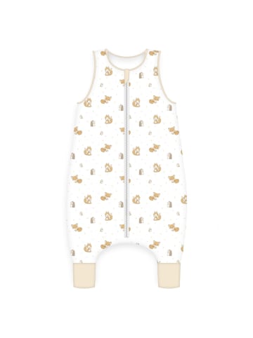 Baby Best® Schlaf-Overall wattiert Jersey - Waldfre in weiss,braun