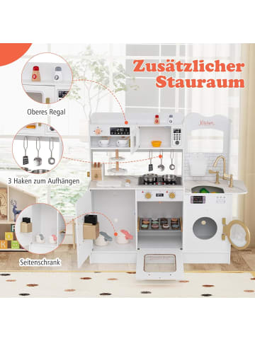 COSTWAY Kinderküche Spielküche ab 3 Jahren in Weiß