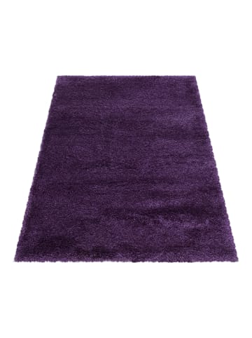 KADIMA DESIGN Teppich Hochflor Shaggy Uni Style Polypropylen Wohnzimmer in Violett