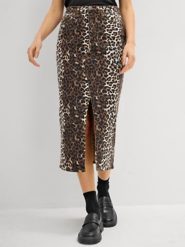 WITT WEIDEN Jeansrock in schoko-schwarz-bedruckt