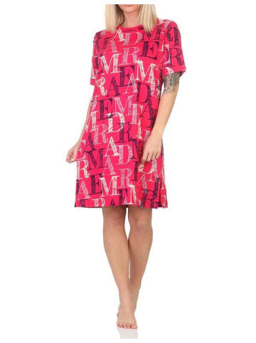 NORMANN Kurzarm Nachthemd Buchstaben Design - 85612 in pink