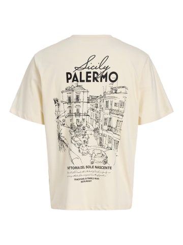 JACK & JONES Junior T-Shirt Kurzarm Jorvacation Bio-Baumwolle in antique white