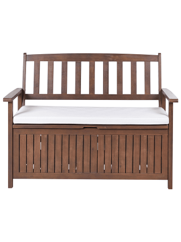 Beliani Gartenbank SOVANA in Braun/Weiß - (W) 120 x (H) 91 x (L) 60 cm