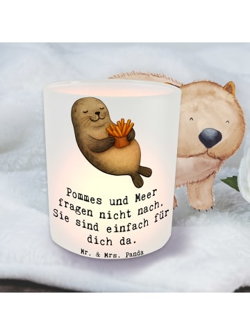 Mr. & Mrs. Panda Kerzenhalter Robbe Pommes mit Spruch in Transparent