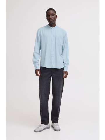 BLEND Langarmhemd BHBOBBY Shirt mandarin in Blau
