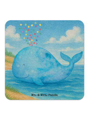 Mr. & Mrs. Panda Untersetzer Wal Konfetti Design ohne Spruch in Weiß