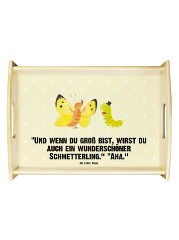 Mr. & Mrs. Panda bett tablett Raupe Schmetterling mit Spruch in Gelb Pastell