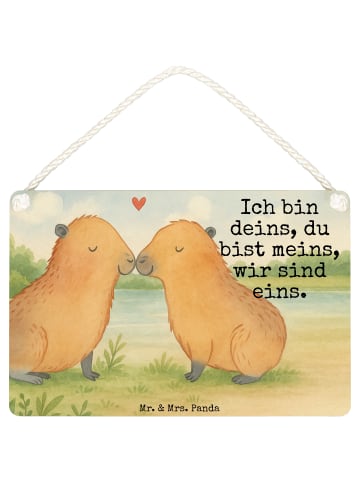 Mr. & Mrs. Panda Schild Capybara Liebe Design mit Spruch in Weiß