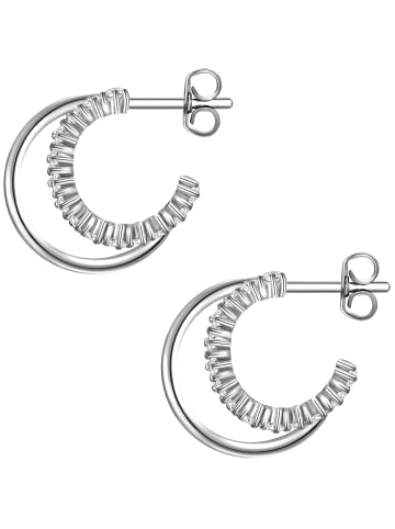 Glanzstücke München Creolen aus Sterling Silber mit Zirkonia in silber