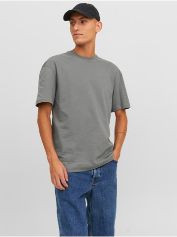 Jack & Jones Basic T-Shirt Kurzarm Shirt Relaxed Fit JJERELAXED in Grau