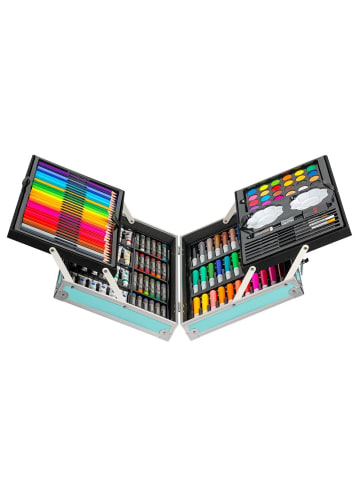 Wisam® 145-teiliger Kunstkoffer für Kinder mit Zeichen- und Malutensilien Blau