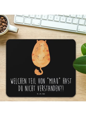 Mr. & Mrs. Panda Mousepad Katze Mittelfinger mit Spruch in Schwarz