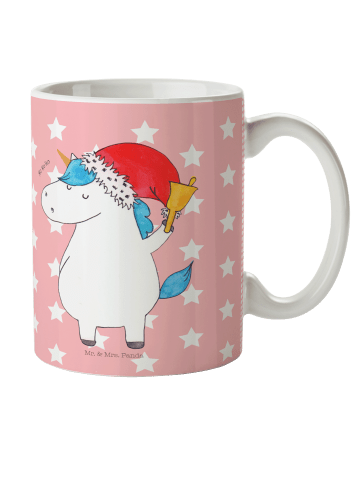 Mr. & Mrs. Panda Kindertasse Einhorn Weihnachtsmann ohne Spruch in Rot Pastell