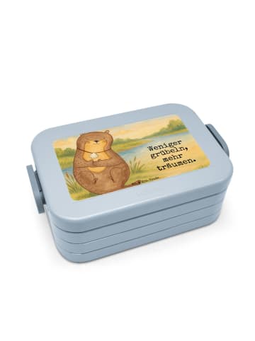 Mr. & Mrs. Panda Lunchbox Otter Muschel Design mit Spruch in Blau Pastell
