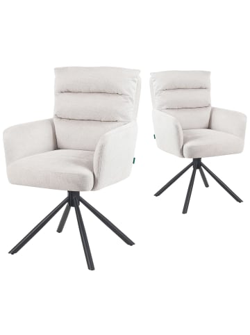 DUBI Möbel 2er-Set: Drehstuhl Mika-Jana in Creme - (B)59 x (H)94 x  (T)66 cm