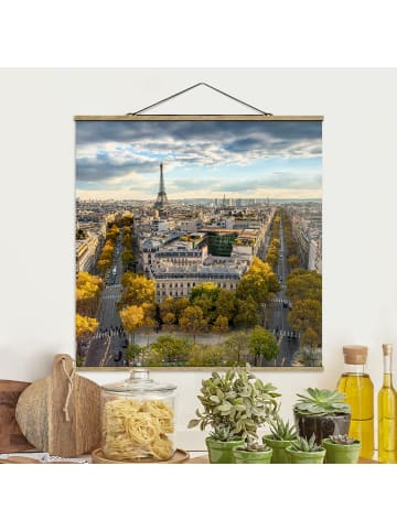 WALLART Stoffbild mit Posterleisten - Nice day in Paris in Creme-Beige