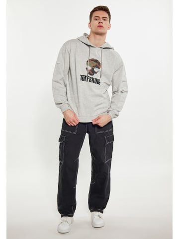 TUFFSKULL Sweatshirt in Hellgrau Melange