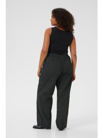 KAFFE curve Casual Hose KCeloana Loose fit in Black / Chalk Pinstripe