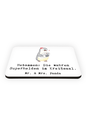 Mr. & Mrs. Panda Magnet Hebamme Superhelden mit Spruch in Weiß