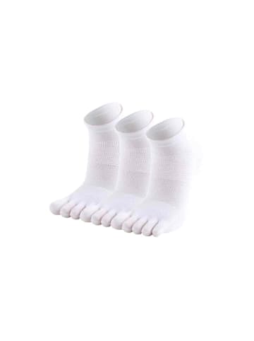 MUNADUNA 3er-Pack Yoga-Zehensocken mit Netzeinsatz Anti-Rutsch in Weiß