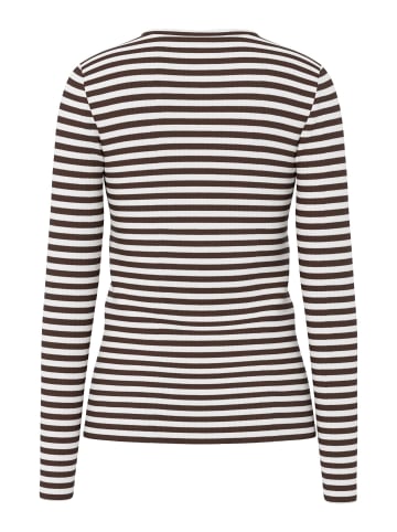 Pieces Oberteil mit langen Ärmeln in Hot Fudge