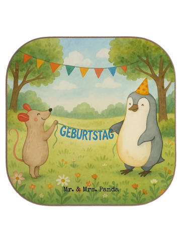 Mr. & Mrs. Panda Untersetzer für Gläser Maus Pinguin Geburtstag ... in Weiß