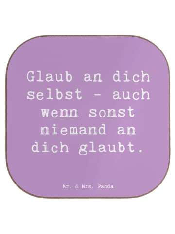Mr. & Mrs. Panda Untersetzer für Gläser Spruch Glaube an dich se... in Lavendeltraum