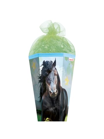 ROTH Schultüte groß Power Horse 85 cm, Netzverschluss in Grün