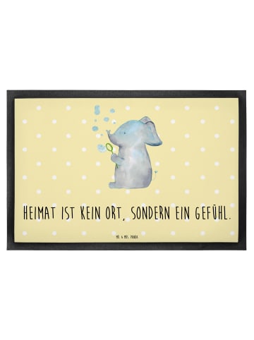 Mr. & Mrs. Panda Schmutzfangmatte Elefant Seifenblasen mit Spruch in Gelb Pastell