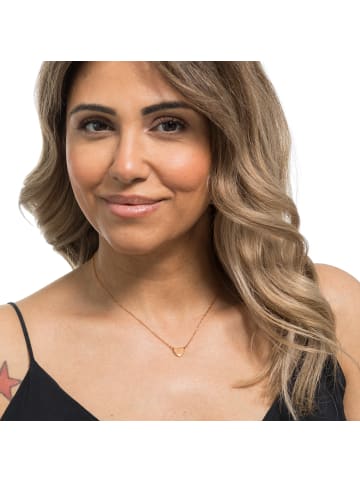 Steel_Art Halskette Damen mit Herz Lea silberfarben poliert in rosegoldfarben