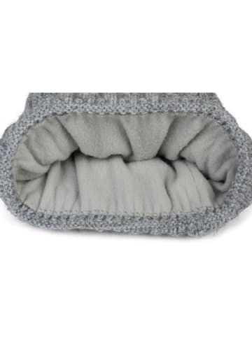 styleBREAKER Strick Bommelmütze in Grau meliert