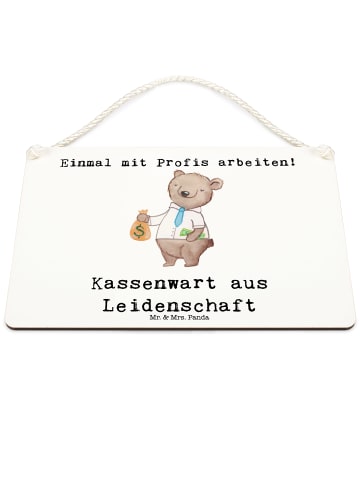 Mr. & Mrs. Panda holzbild Kassenwart Leidenschaft mit Spruch in Weiß