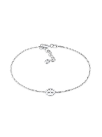 Elli Armband 925 Sterling Silber Peace-Zeichen in Silber