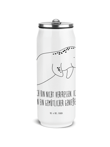 Mr. & Mrs. Panda Isolierte Trinkflasche Seekuh Chillen mit Spruch in Weiß