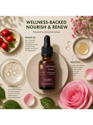 Dr. Botanicals Augenserum „La Rose Française“ mit Vitamin E & Mandelöl 15 ml