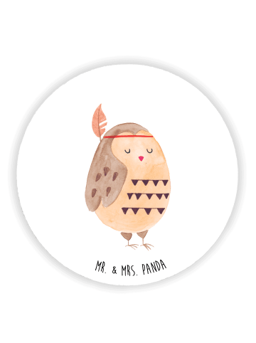 Mr. & Mrs. Panda Kühlschrankmagnet Eule Federschmuck ohne Spruch in Weiß