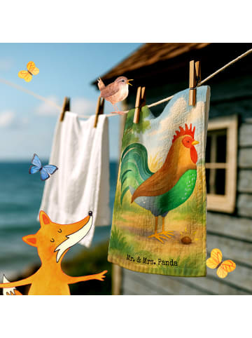 Mr. & Mrs. Panda Handtuch Hahn Korn Design ohne Spruch in Weiß