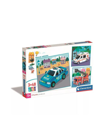 Clementoni Fahrzeug Rescü 3x48-teiliges Puzzle Clementoni