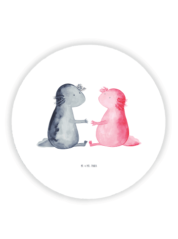 Mr. & Mrs. Panda Rund Magnet Axolotl Liebe ohne Spruch in Weiß