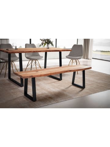 FineBuy Sitzbänk in Braun / Akazie / 180x40x46