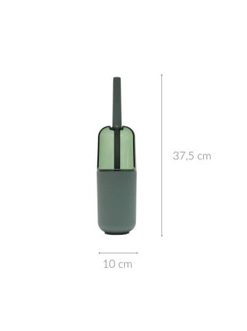 Douceur d’Intérieur Toilettenbürste mit Kunststoff-Behälter, khaki in Grün, Ø 10 x (H) 37,5 cm