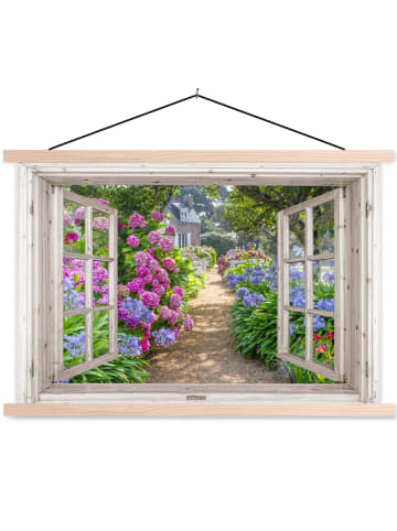 MuchoWow Poster mit Leiste Blumengarten