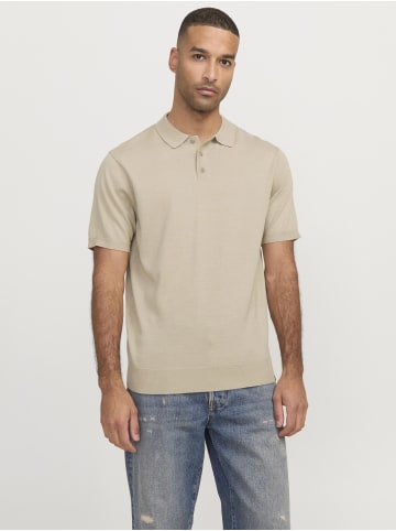 Jack & Jones Gestricktes Polo in White Pepper 4