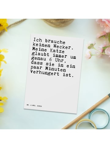 Mr. & Mrs. Panda Grußkarte Ich brauche keinen Wecker.... mit Spruch in Weiß