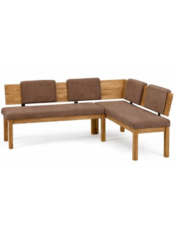 58 aufm Kessel ECKBANK Danny 2 für 5 Personen Massivholz + Microfaser Wildeiche/Braun