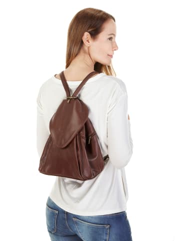 piké City Rucksack ANNA MARIA echt Leder in braun