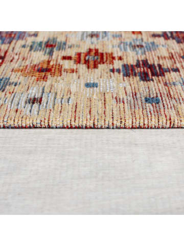 KADIMA DESIGN Teppich Kurzflor Kreuz Muster, Wohnzimmer in Multicolor-Rot