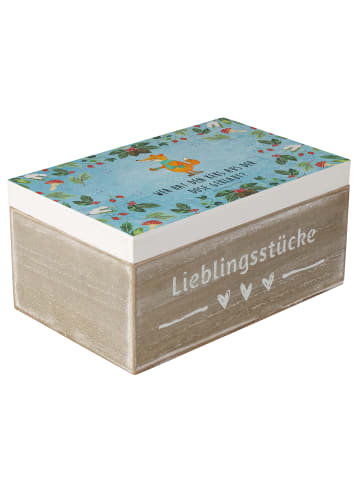 Mr. & Mrs. Panda Kiste Fuchs Keksdose mit Spruch in Eisblau